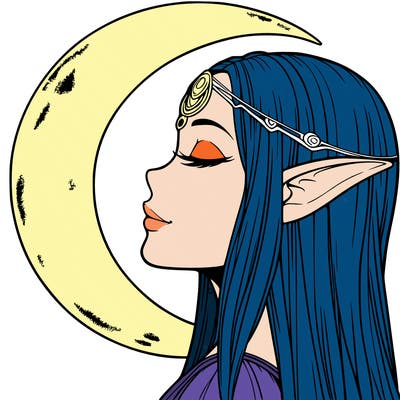 a realistic moon elf