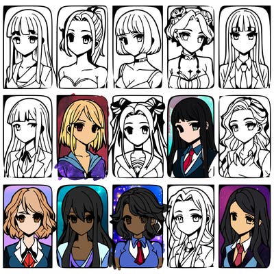 girls that look diffrent anime