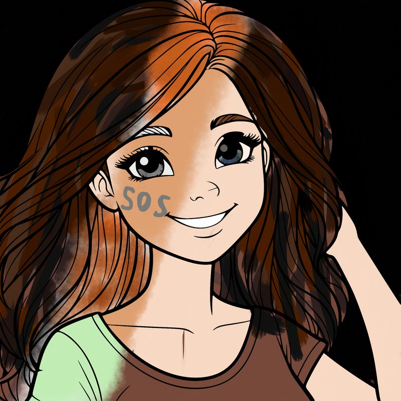 realistic girl with a smile