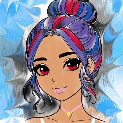 realistic pretty girl with hair in bun