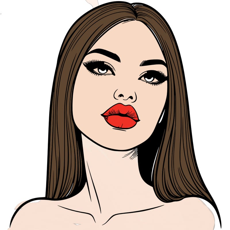 realistic woman with full lips