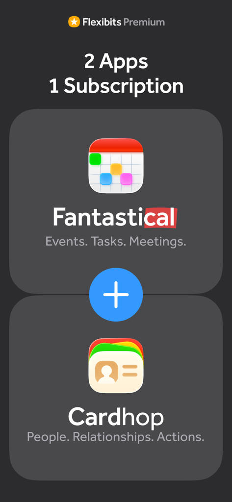 Flexibits Premium subscription bundle including Fantastical and Cardhop apps