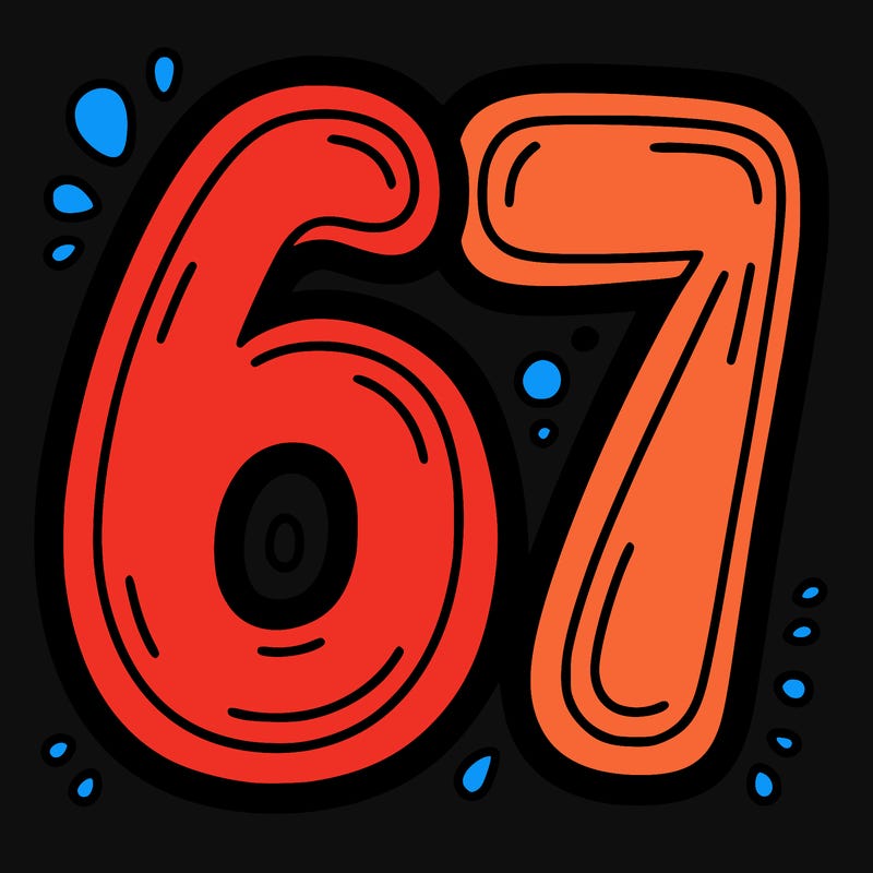the number 67