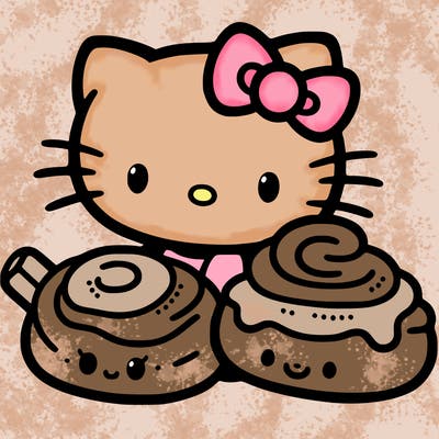 hello kitty friends with cinnamon roll
