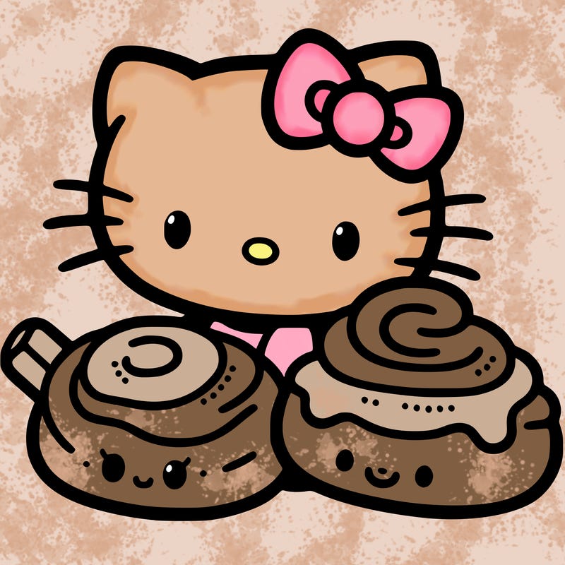 hello kitty friends with cinnamon roll