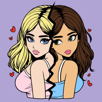 realistic girl split