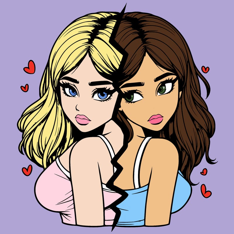 realistic girl split