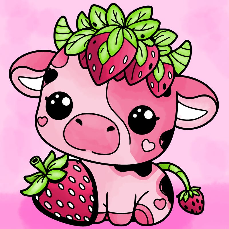 cute strawberry cow