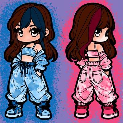 girl in crop top and baggy pants