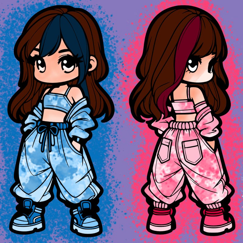 girl in crop top and baggy pants