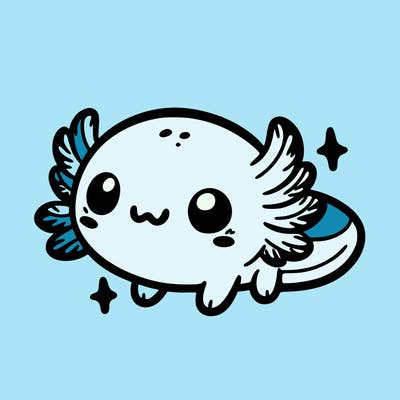 cute easy baby axolotl