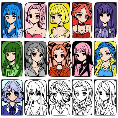 girls that look diffrent anime