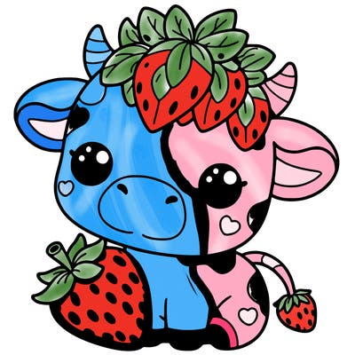 cute strawberry cow