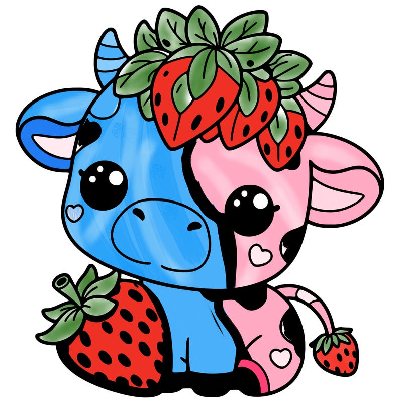 cute strawberry cow