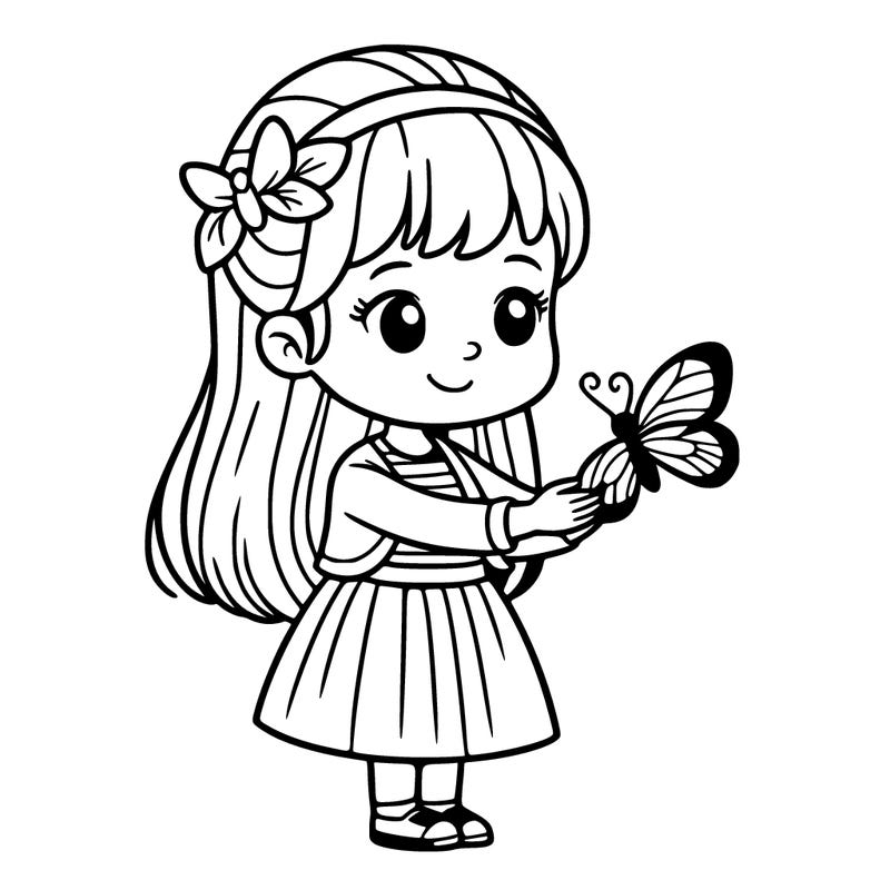 girl holding a butterfly