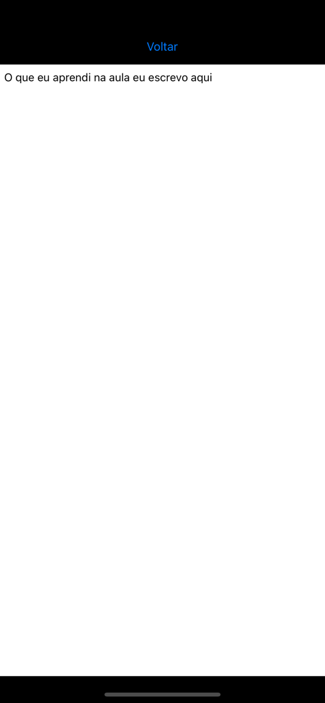 Curso de Redes - Notizeingabebildschirm in der mobilen App Curso de Redes