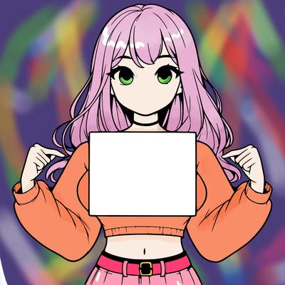 girl holding a blank sign in a long sleeve crop top