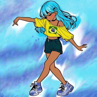 realistic girl danceing