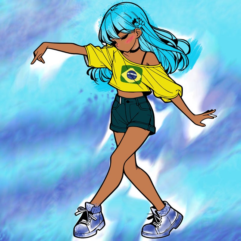 realistic girl danceing