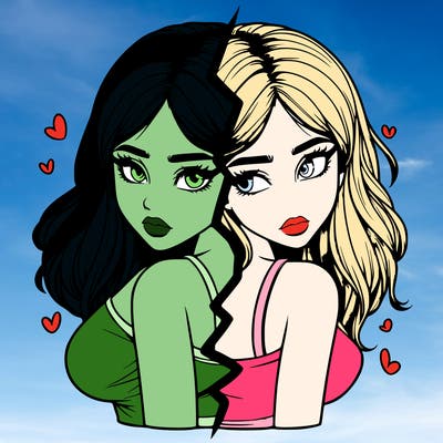 realistic girl split