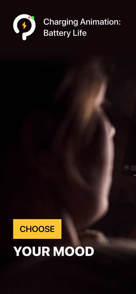 충전 애니메이션: 배터리 수명 앱 인터페이스에 기분 선택 프롬프트 표시
