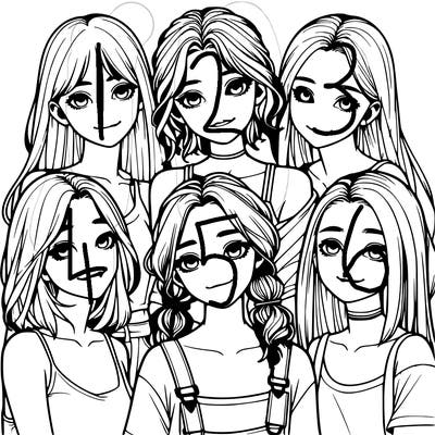a group of girls realistic