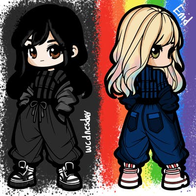 girl in crop top and baggy pants