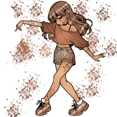 realistic girl danceing