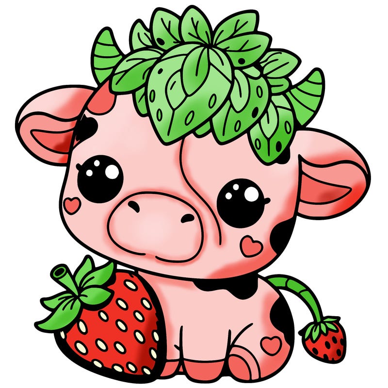 cute strawberry cow
