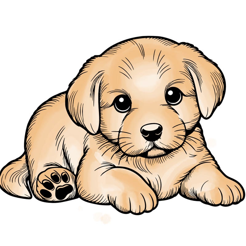 a cute realistic puppy