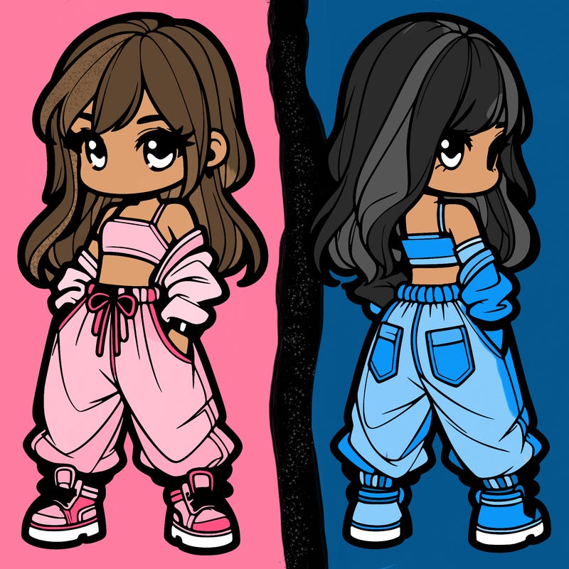 girl in crop top and baggy pants