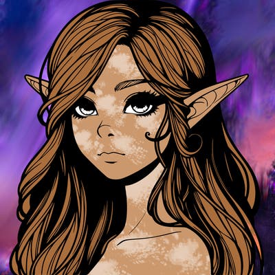 elf girl realistic dark fantasy