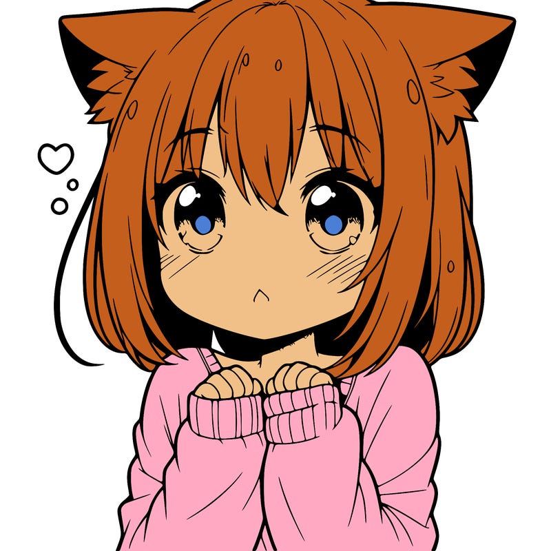 shy anime catgirl