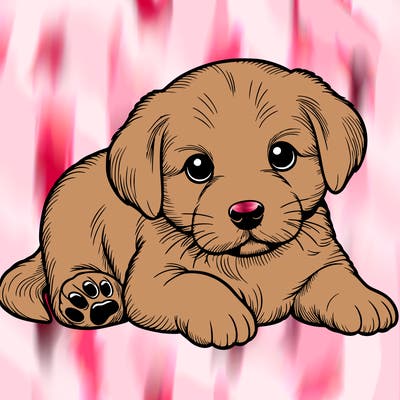 a cute realistic puppy
