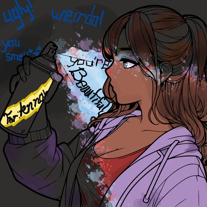 a realistic girl spray, painting
