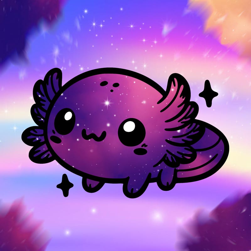 cute easy baby axolotl