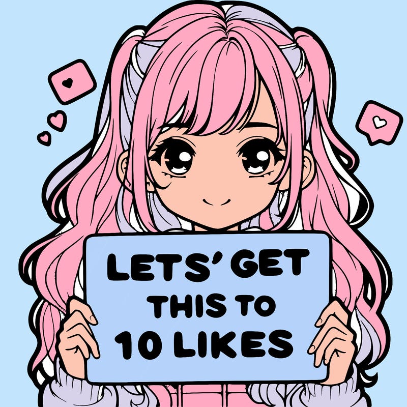 girl holding up sign that says let’s get this to 10 likes realistic