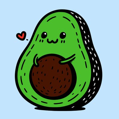 an avocado hugging an avocado