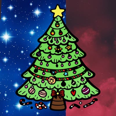 christmas tree with lots of details