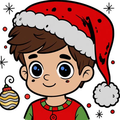 boy with christmas hat