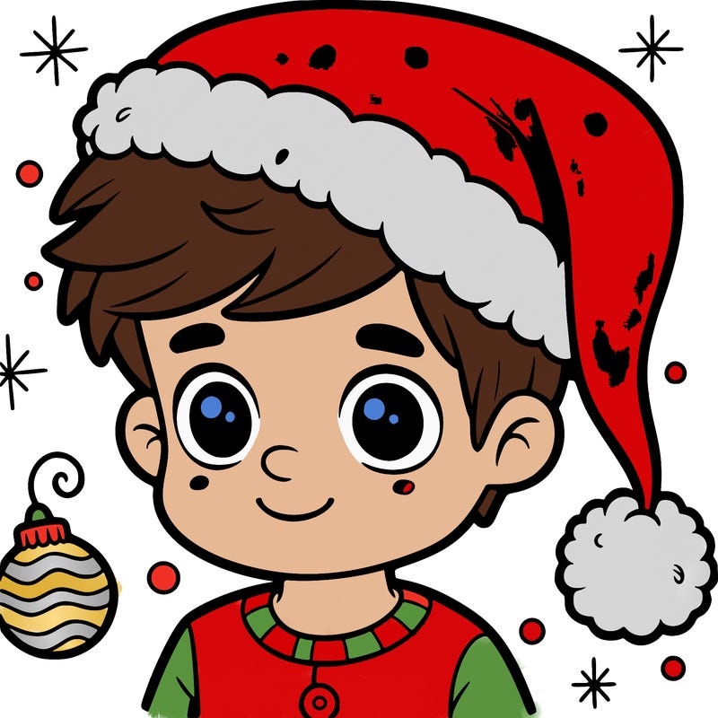 boy with christmas hat