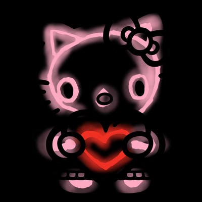 hello kitty holding heart