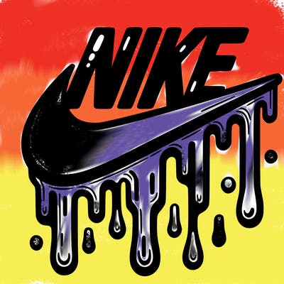 dripping nike logo