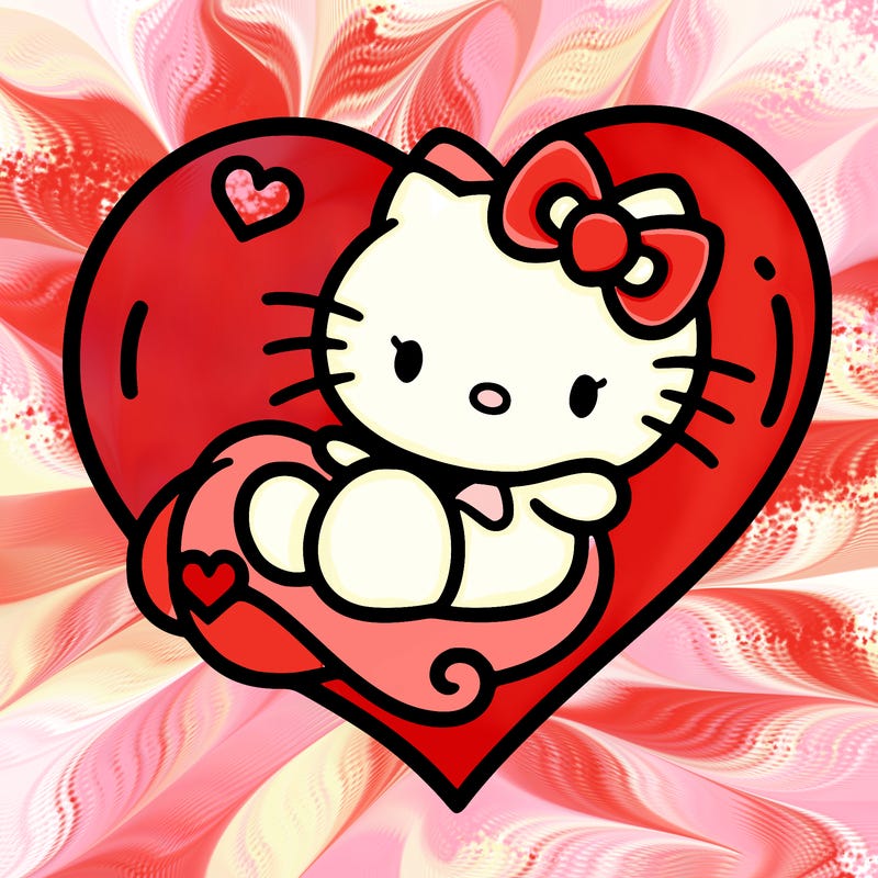 hello kitty on a heart