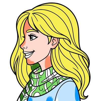 a picture of a pretty girl that's easy to color that might give me followers