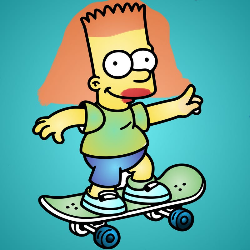 bart on his skateboard