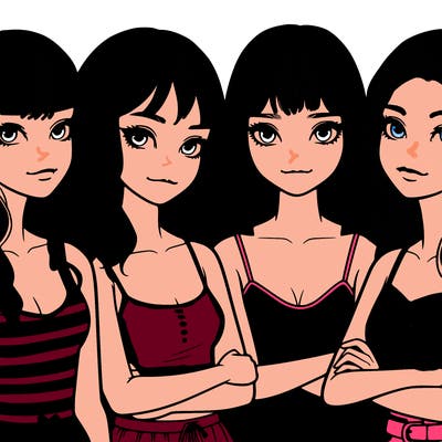 four realistic girls