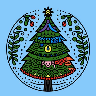 mandala sapin de noel