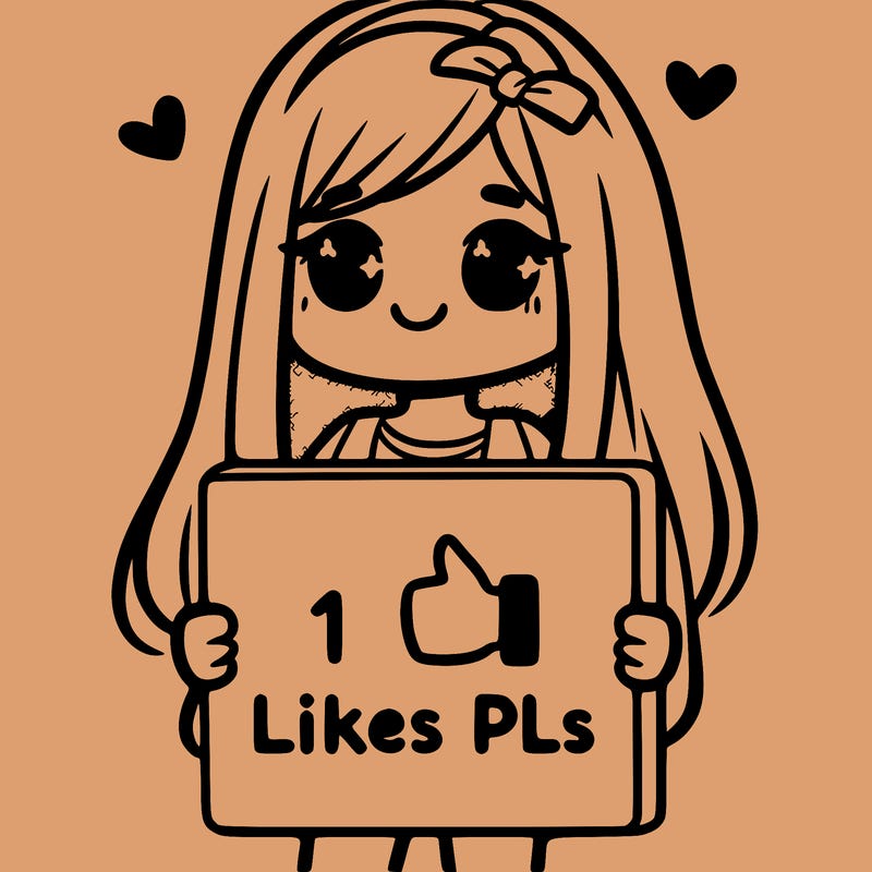 girl holding a sign saying 10 likes pls