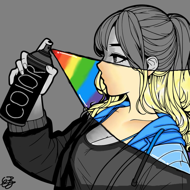 a realistic girl spray, painting